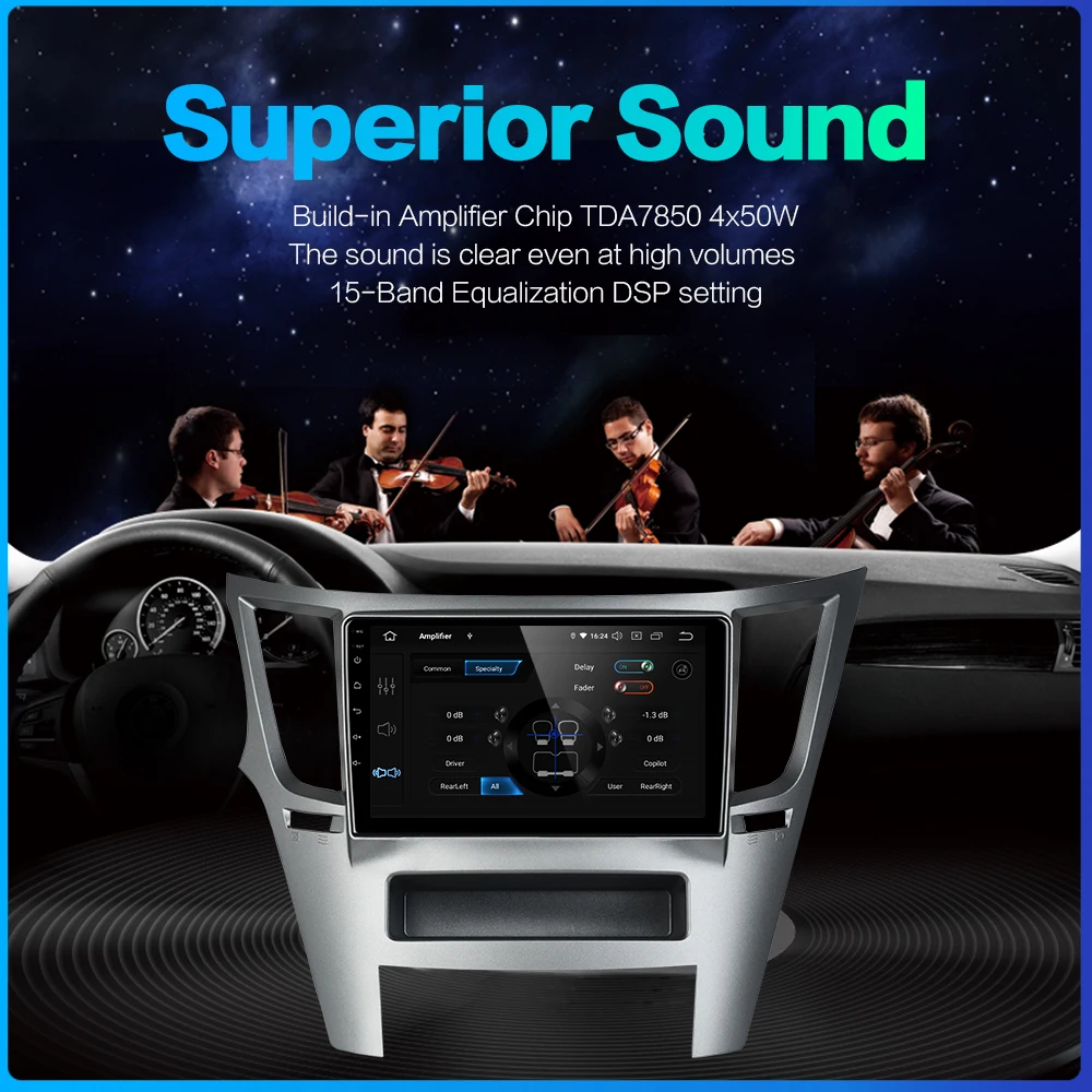 Dasaita автомобиля 1 din радио Android 9,0 TDA7850 для Subaru Legacy Outback 2009 2010 2011 2012 2013 USB MP3 " ips Сенсорный экран