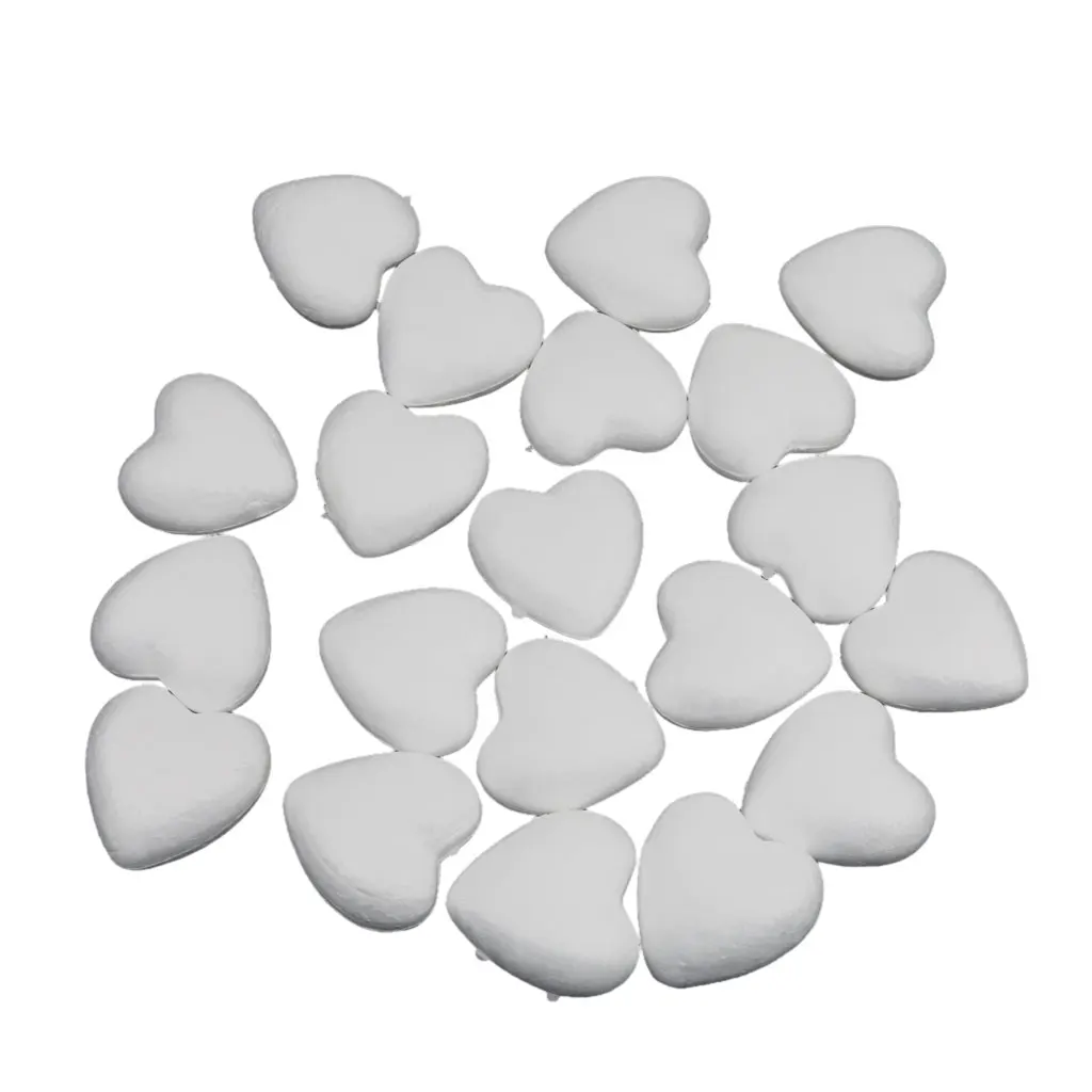 20x White Modelling Foam Heart Polystyrene Styrofoam Ball Decor Ornament DIY