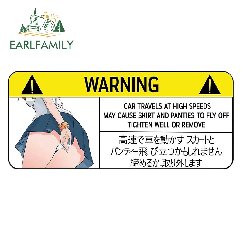 EARLFAMILY śmieszne naklejki samochodowe na majtki ostrzeżenie Peek Slap naklejka Anime Vinyl JDM naklejki na okna