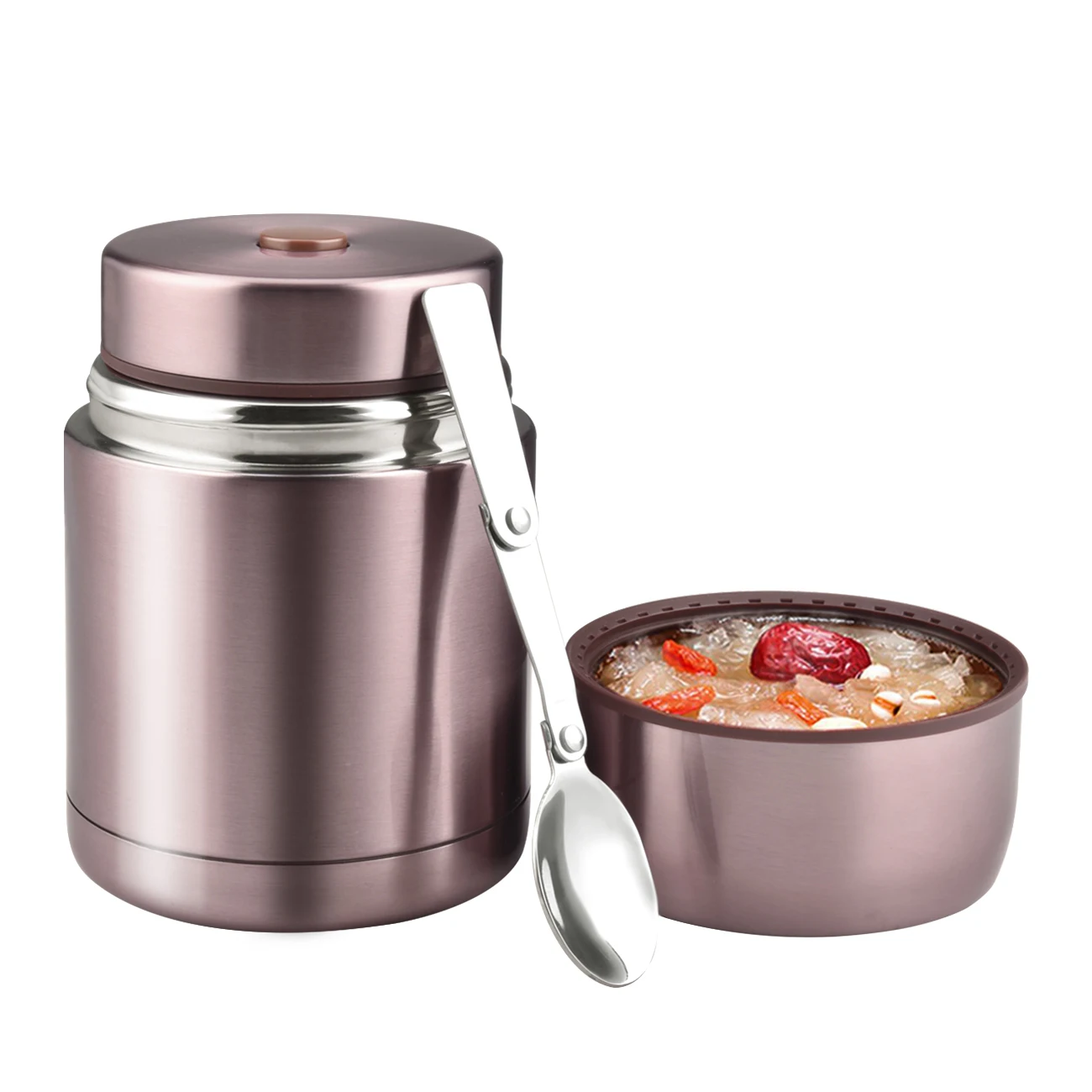 wirlsweal 600ml Soup Cup Leak-proof Large Capacity Stainless Steel  Double-walled Vacuum Insulated Food Jar for School 