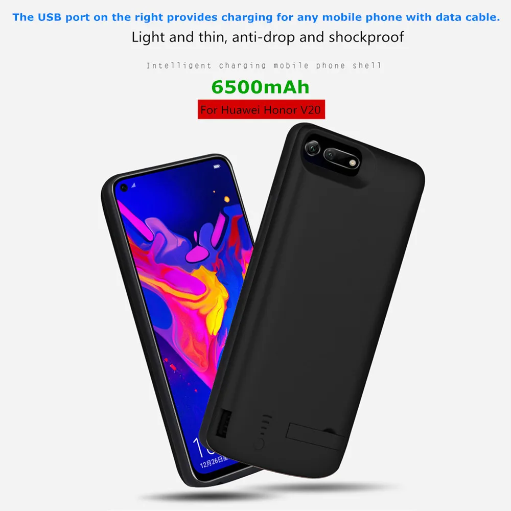 6500 мАч Расширенный телефон батарея мощность чехол для Huawei Honor V20 портативный Power