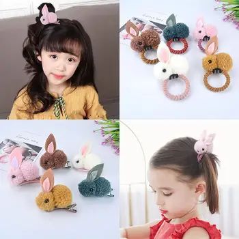 

New Cute Hair Ball Rabbit Hair Ring Female Tie Rope Korean Edition Headdress Little Princess Rubber Ring Hair Rope Children