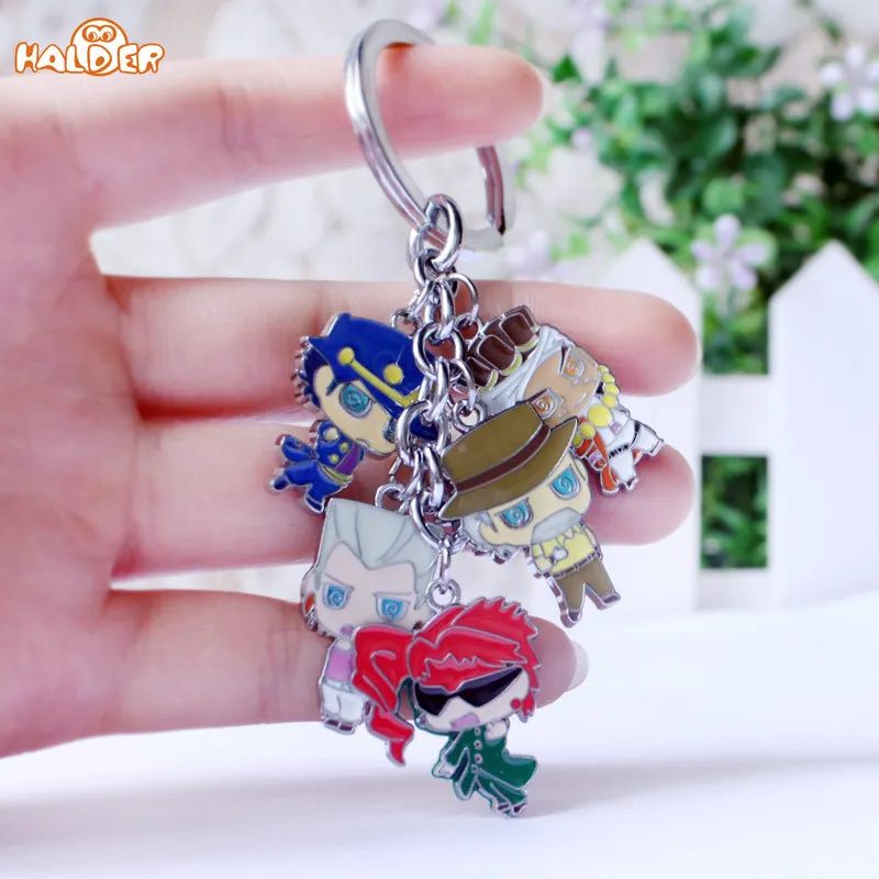 JOJO Приключения брелок для ключей металлическая кукла 5 кулон Мобильный телефон Веревка Омаров застежка Маленькая подвеска сопутствующие продукты