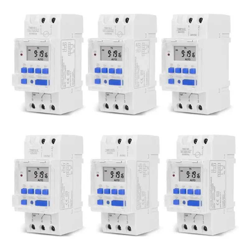 

TM919A DIN Mounted 7 Day Programmable Digital Timer Switch Relay Controller