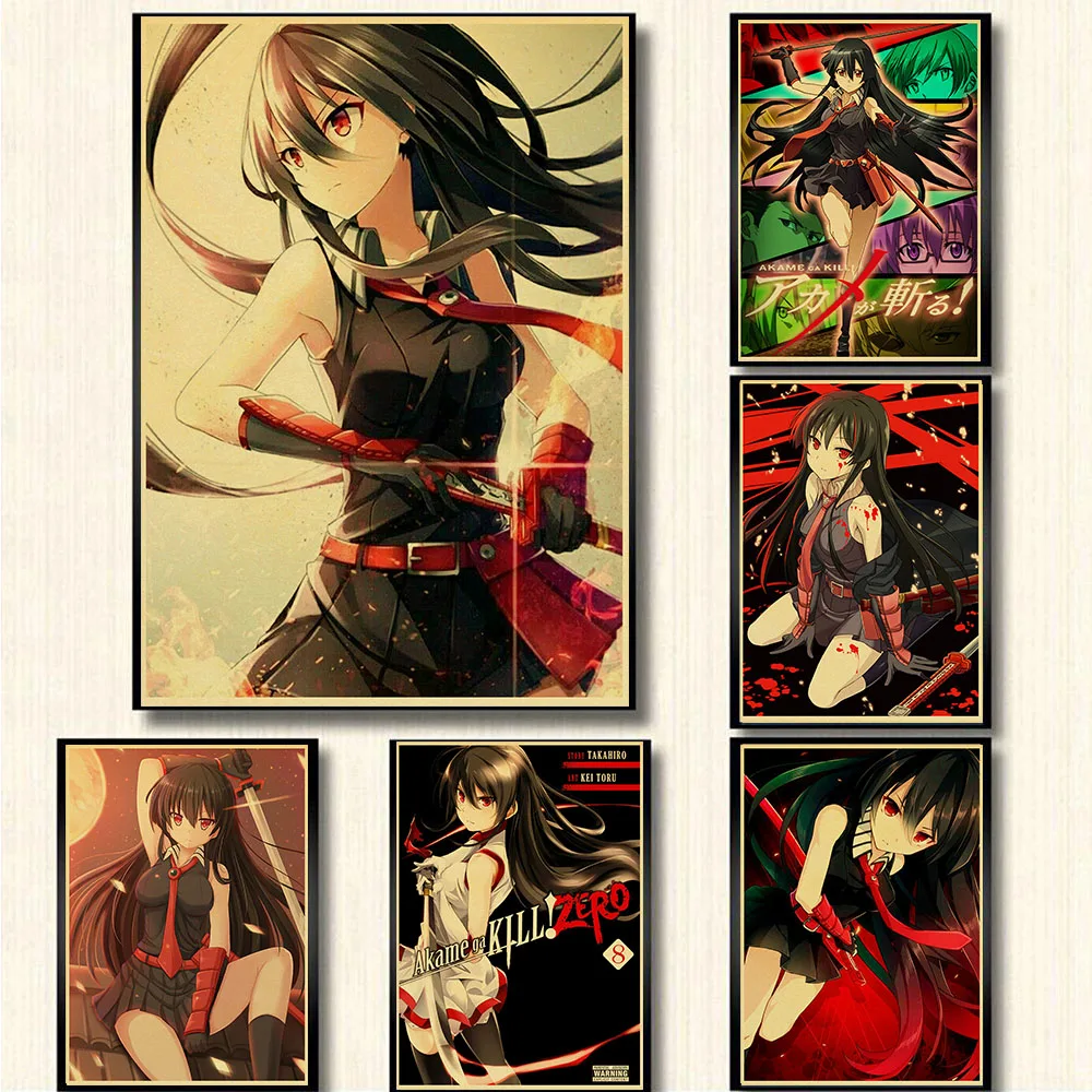 Japanese classic anime Akame ga KILL RetroPoster KraftPaper Printed for  Bedroom/Home /Bar Vintage Decorative Wall Papaer