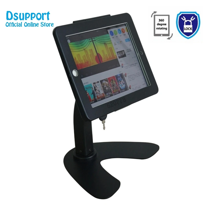 Secured Tablet Mounted stand support for iPad 9.7 restaurant order retail POS system