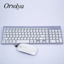 2,4G беспроводная Тонкая клавиатура и мышь Orsolya Whisper-quiet для ноутбука, ноутбука и настольного ПК, домашнего офиса
