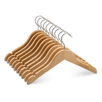 

Wooden Children's/Children's Hangers (10 Pack) Smooth and Durable Wooden Baby/Parenting Hangers-12.5 Inch-Space Saving, 360 ° Ho