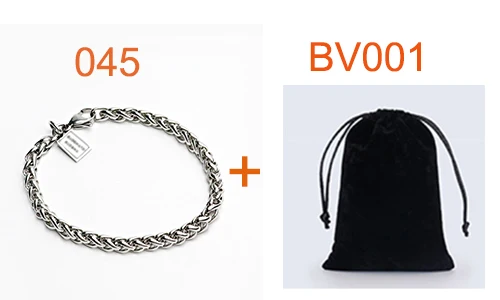 5mm Bag random color Хип-хоп Байкерский браслет-цепочка из нержавеющей стали для мужчин и женщин, браслет на руку, очаровательные браслеты, ювелирные изделия, рождественские подарки 045 - Окраска металла: 5mm Bag random color