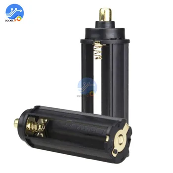 

5pcs/lot 3 AAA Battery Black Plastical Metal Holder Box Case Cylindrical Type For 18650 Flashlight Torch 65mm*21mm In Stock