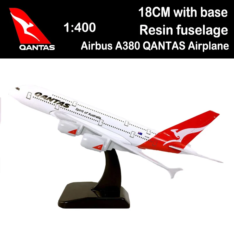 

18CM 1:400 A380 QANTAS Airplane Aircraft Plane Alloy Static Solide Model W Base Airliner Display Adult Kid Toy Collection