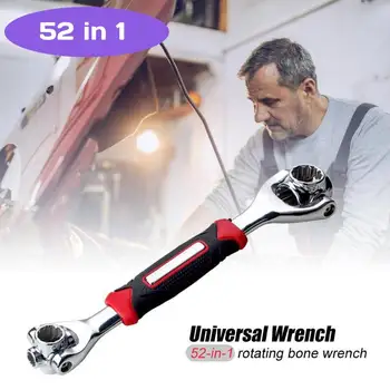 

52 in 1 Tiger Wrench Hand Tools Socket Works with Spline Bolts Torx 360 Degree 6-Point Universial Furniture Car Repair Spanner