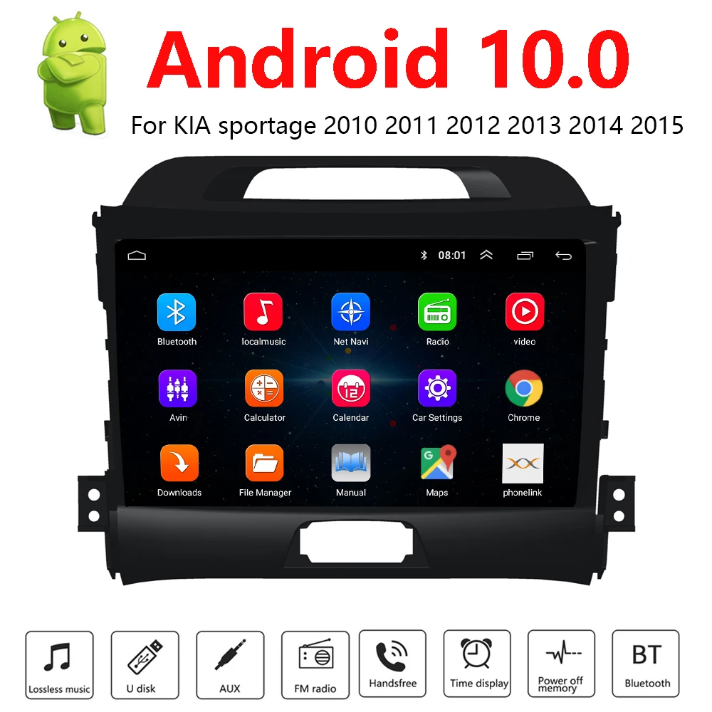 Автомагнитола 2 Din Android 10 + 32 ГБ радио мультимедийный плеер для KIA sportage 2010 2011 2012 2013 2014