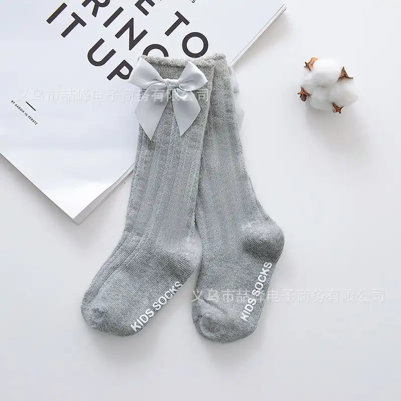 Nouveau Ne Chaussettes Bebe Garcon Enfants Chaussettes Tout Petits Filles Grand Arc Genou Chaussette Haute Longue Coton Doux Dentelle Bebe Chaussettes Enfants Bebe Fille Chaussettes Aliexpress