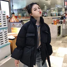 Новая осенне-зимняя хлопковая одежда шикарный пуховик женские корейские парки женские пальто с капюшоном верхняя одежда V930