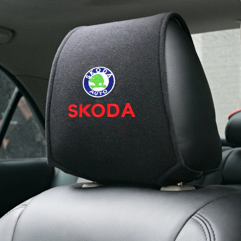 

Car styling headrest cover For skoda octavia fabia rapid yeti superb octavia a 5 a 7 2 Badge Sticker