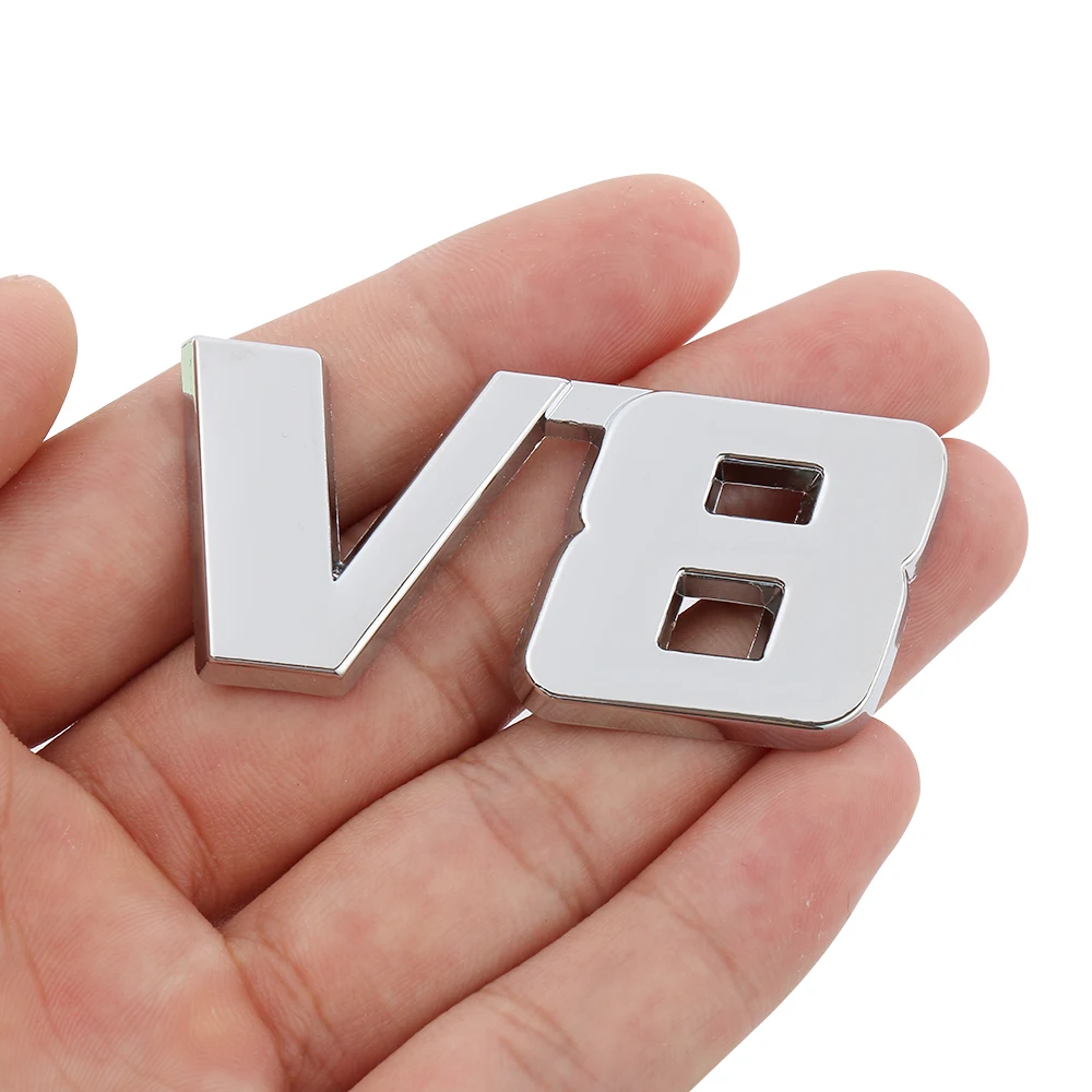 Серебристая 3D металлическая наклейка 4WD V6 V8 3D хромированная наклейка для автомобиля багажника крышка багажника Алфавит эмблема значок наклейка DIY Стайлинг автомобиля