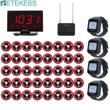 Retekess Wireless cercapersone ristorante sistema di chiamata ricevitore Host + 4 ricevitore orologio + amplificatore segnale + 40 pulsanti di chiamata narghilè