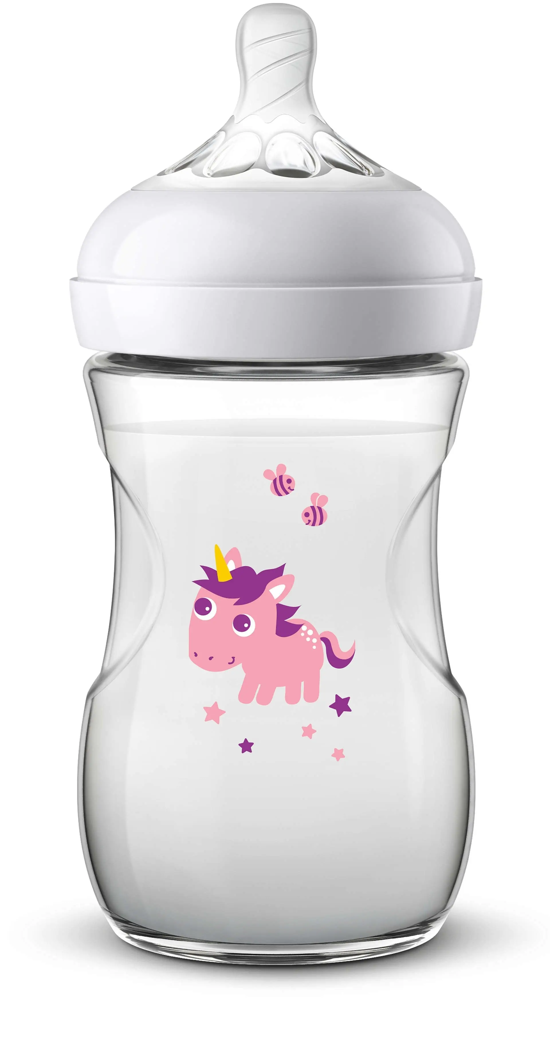 Philips Avent Бутылочка для кормления 260мл 1шт серия Natural Единорог пластик SCF070/25 | Мать и