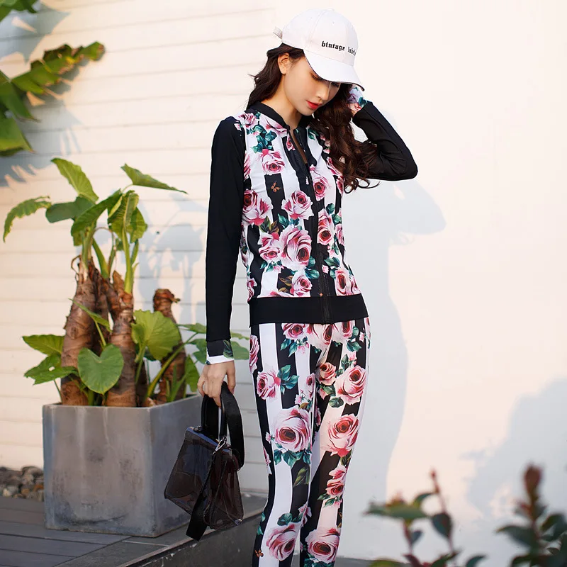 

2018 New Style Long Sleeve Sun-resistant Fashion & Sports yue hua tian Bathing Suit WOMEN'S Seperated Swimwear Sports Lively 818