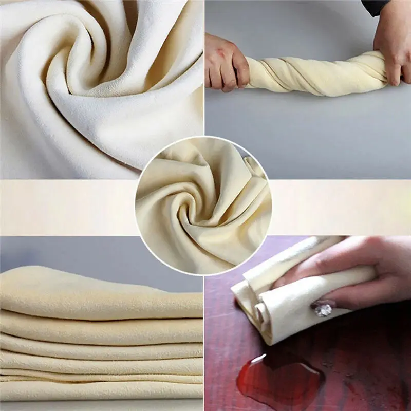 1 шт. 45x75 см автомобильное чистое сушильное полотенце с высоким абсорбентом из натуральной замшевой кожи Аксессуары для автомойки износостойкость