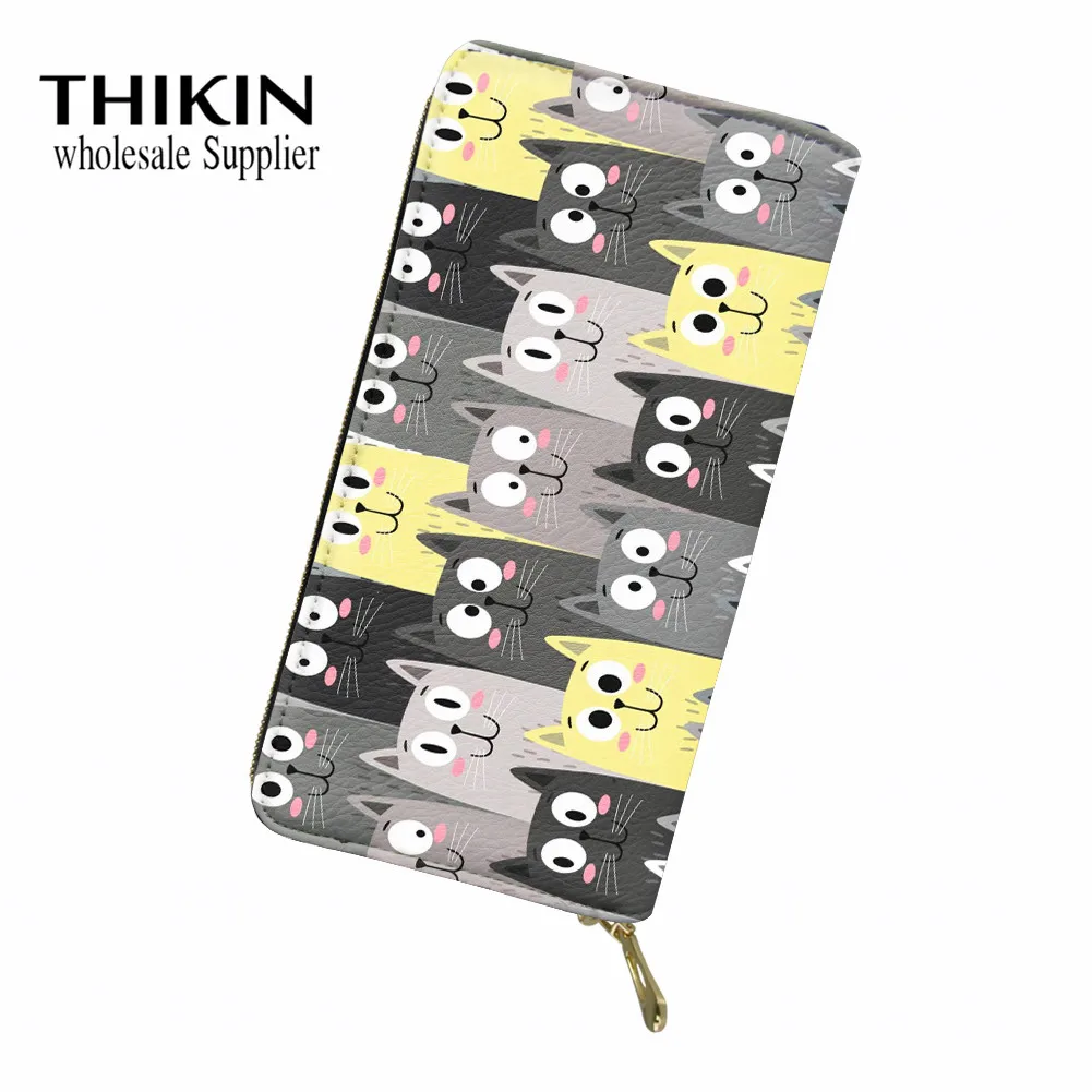 as picture THIKIN Lipstick High Heel Pattern Women Leather Wallet Cartoon Female Fashion PU Leather Coin Bag Zipper Travel Long Purse Bags - Цвет: as picture