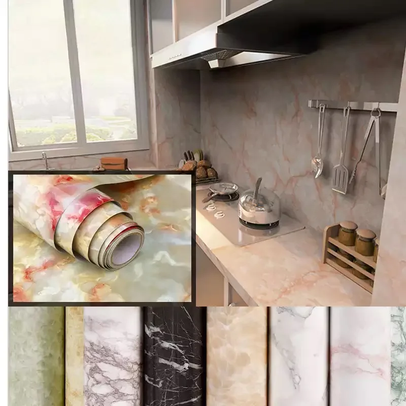 Modern Living Room Kitchen Furniture Desktop Waterproof Marble Wallpaper Vinyl Self Adhesive Contact Paper Solid Home Decorative |