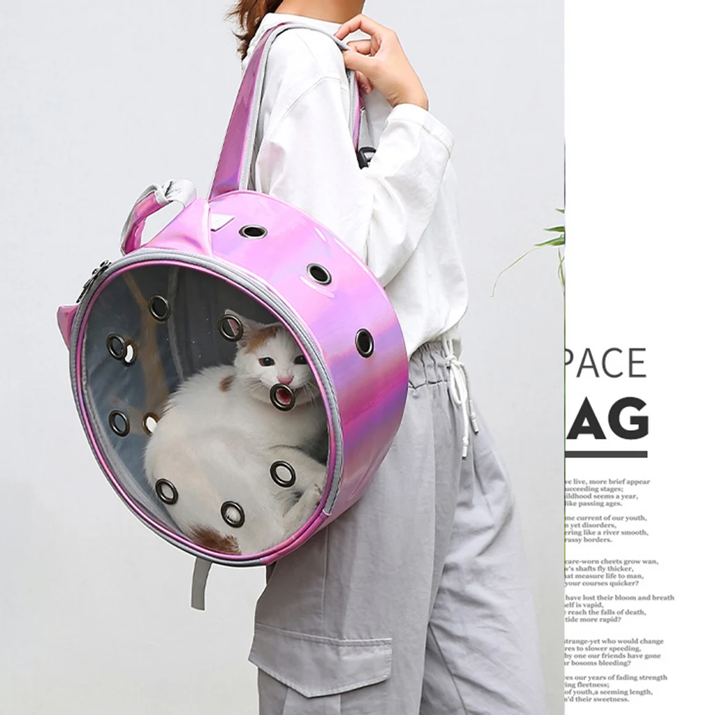 Cute Dog Cat Carrier Backpacks Pu Breathable Pet Out Light Backpack Pet Supplies
