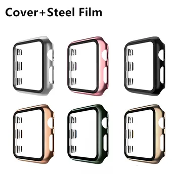 

Watch Cover Case for Apple Watch 5 4 44MM 40MM PC full Protector With glass flim Screen for apple watch series 3 2 1 42MM 38MM
