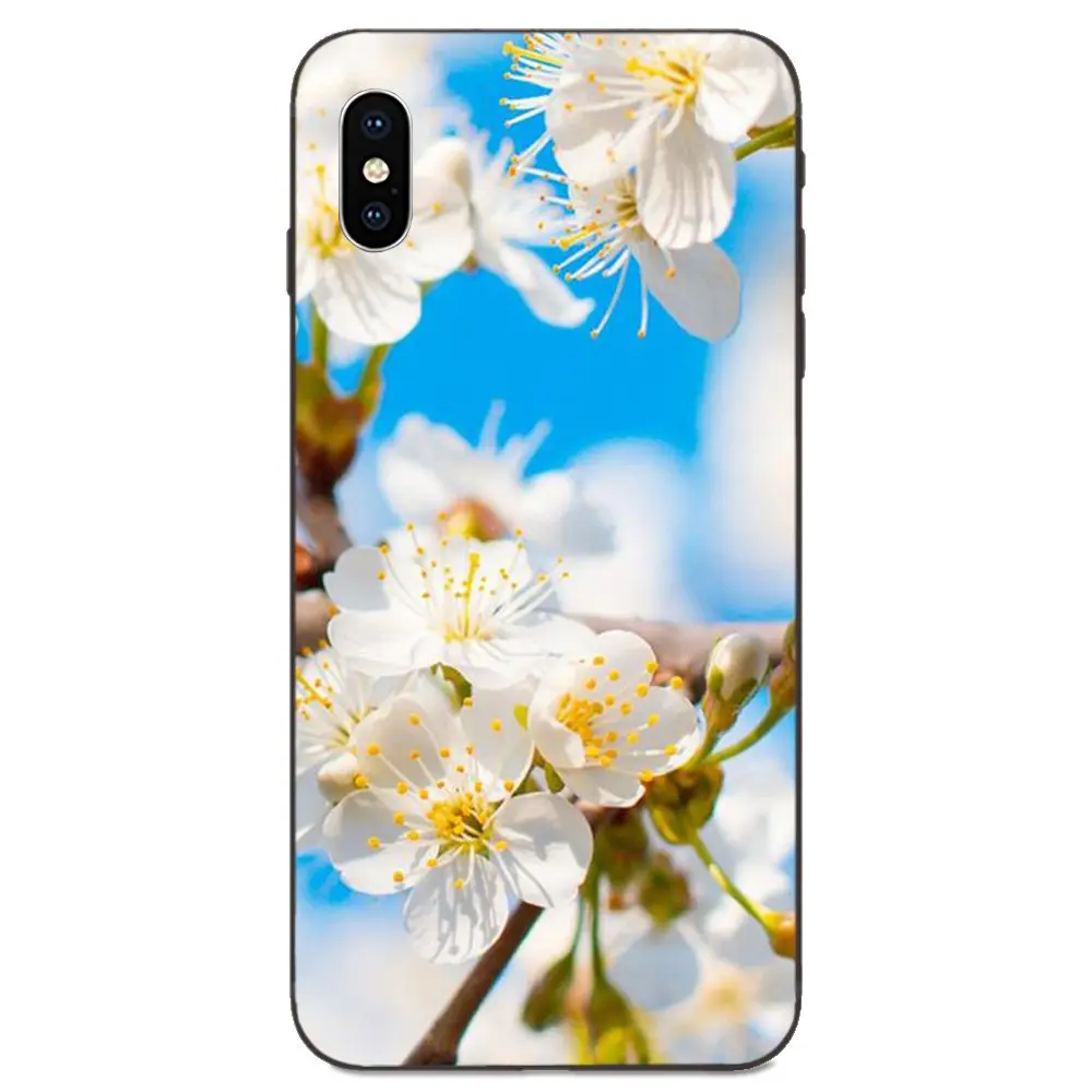 Мягкие чехлы из ТПУ для Galaxy A8 A9 звезды Примечание 4, 8 9 10 S3 S4 S5 S6 S7 S8 S9 S10 Edge Lite Plus Pro G313 вишня в цвету динамический