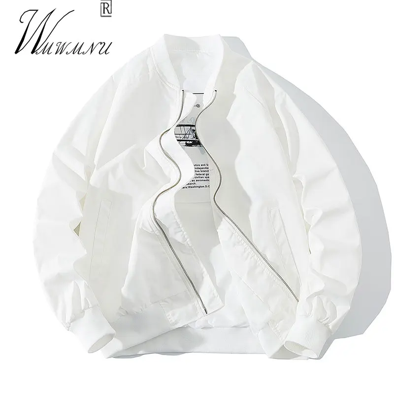 Classic White Bomber Jackets Women Spring 2023 Fashion 95kg Oversize Chaquetas Baseball Casual Loose Zip Up Lined Outerwear Men new fur lined coat winter clothes women warmth korean fashion parkas cotton padded jacket jackets tops