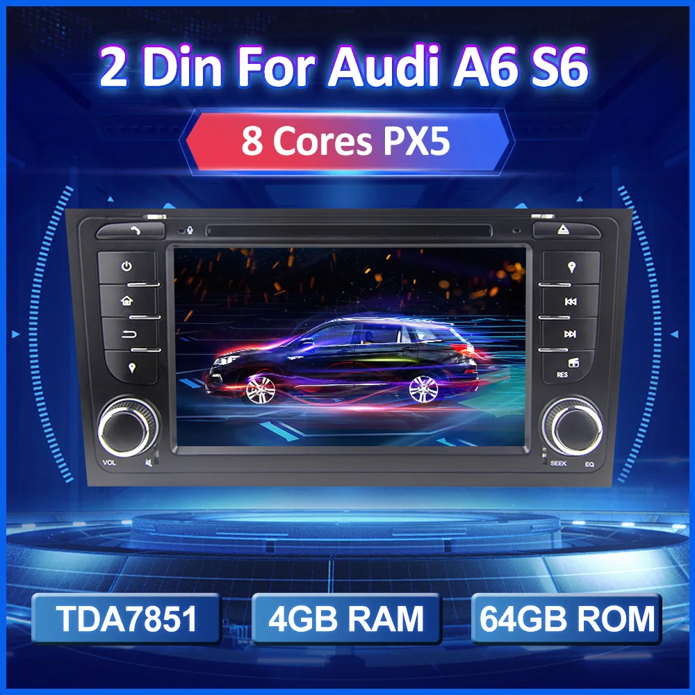 Автомагнитола 2 Din Android для Audi A6 S6 RS6 мультимедийный видеоплеер головное