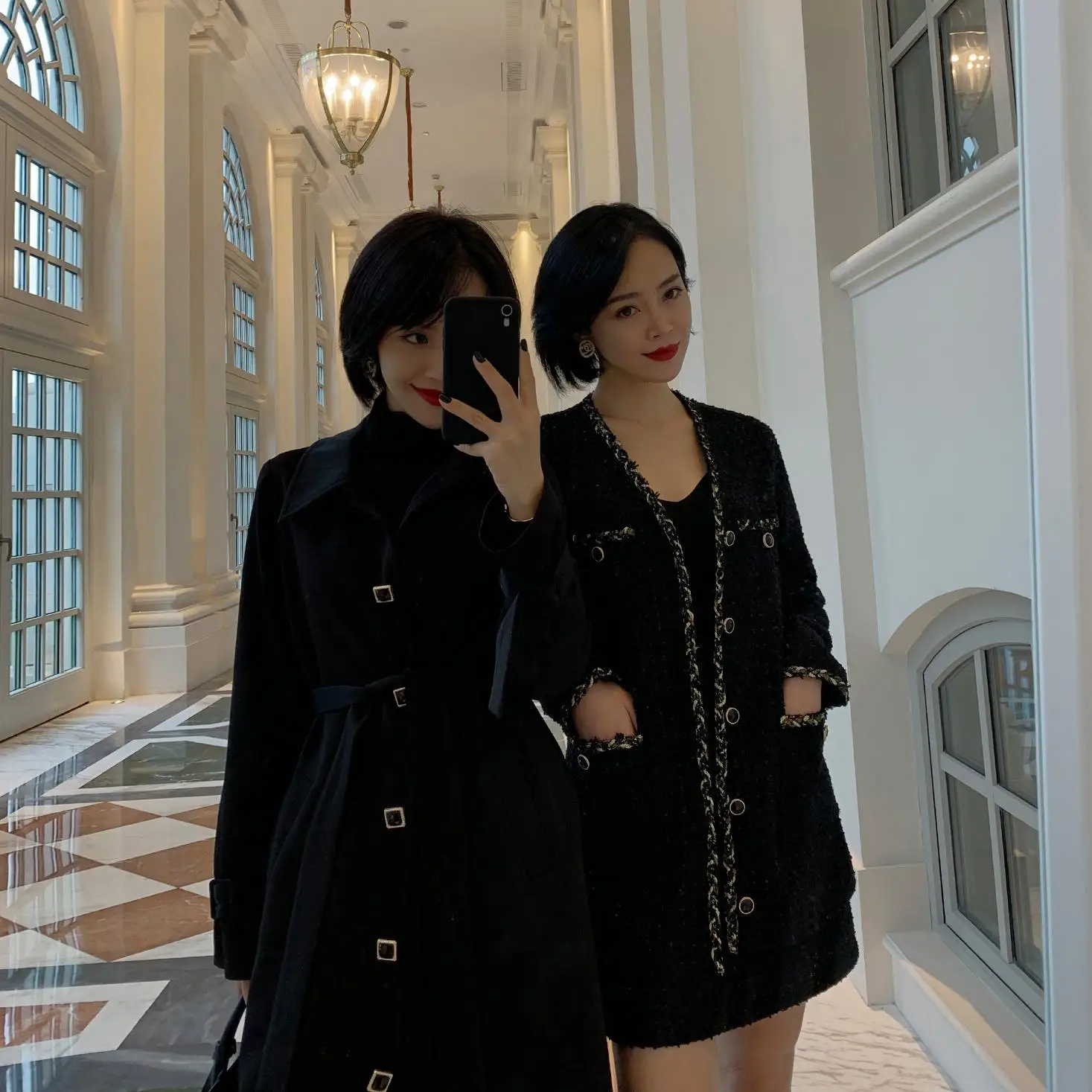Designer custom French elegance, slim single-breasted long knee-length trench coat Four-color wild windbreaker women