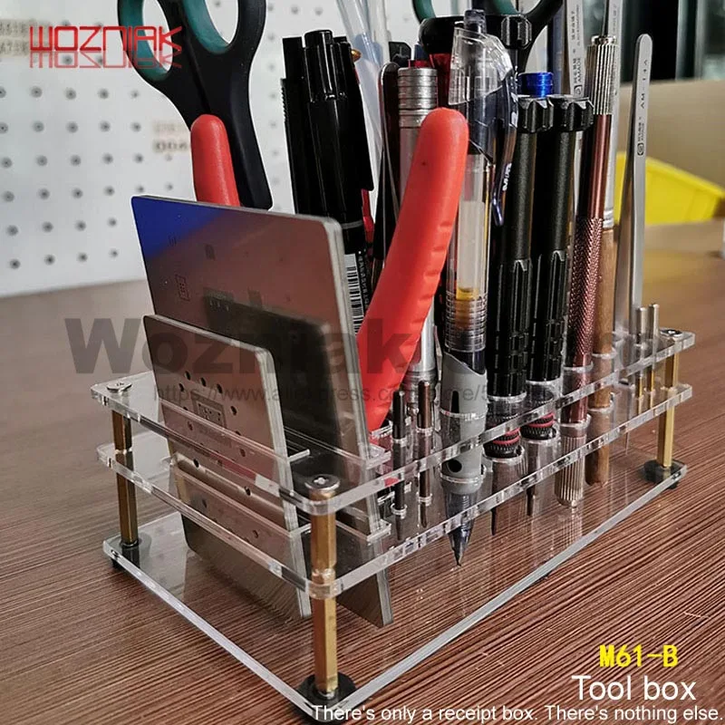  Transparent Reception Desk For Repair Tweezers Bolt driver Knife Storage Rack Multifunctional Box