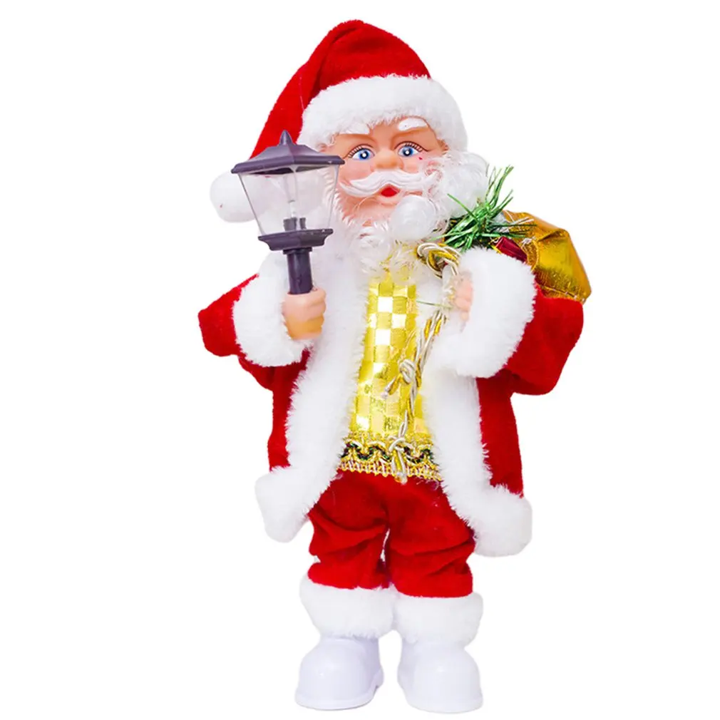 Новинка, рождественские украшения, имитированные куклы Санта-Клауса, музыкальные куклы, праздничные украшения, украшение
