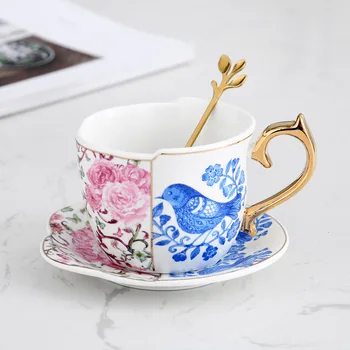 

Ceramics Beautiful Coffee Cup Saucers Suit English Style Originality Black Tea Teacup Afternoon Tea Latte Black Coffee Mugs