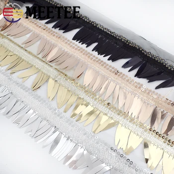 

4Meters Sequins Lace Trim Tassel Embroidered Organza Ribbons Webbing For Stage Costume Garment Decoration DIY Sewing Accessories