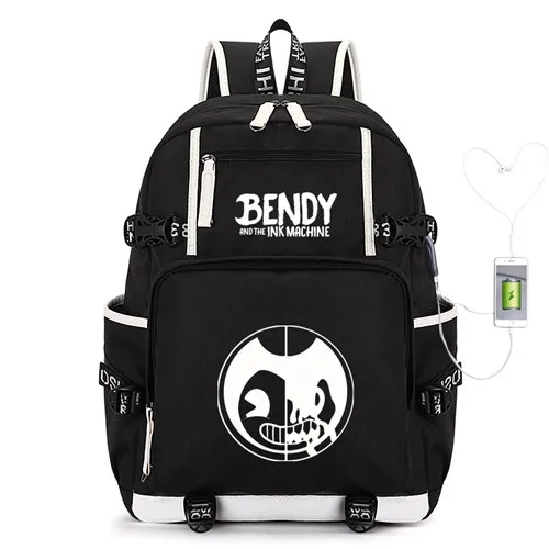 Style 17 Bendy чернильная машинка рюкзак с usb-портом для мужчин и женщин холщовая школьная книга сумки рюкзак для ноутбука Mochila Feminina для мальчиков и девочек - Цвет: Style 17