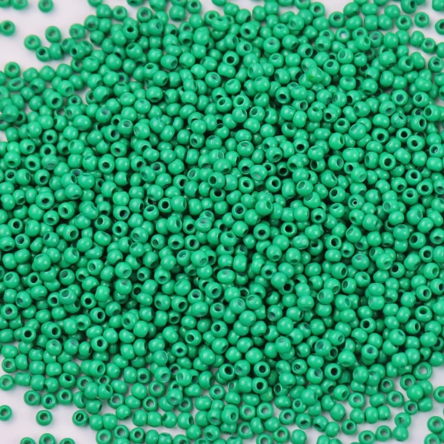 10g 720 Pieces 2mm Austria Solid Color Bead 12/0 Opaque Neon Round Beads Glass Seed Beads Handmade DIY Jewelry Bags Accessories 348 Green