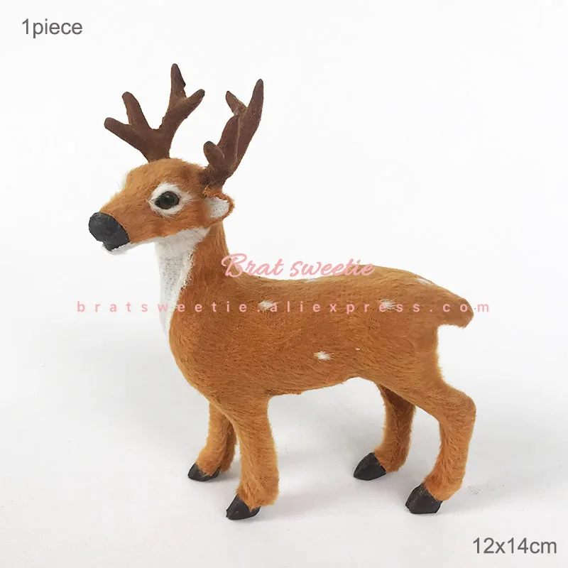 small deer Мини Рождественская елка искусственная сосна венок олень Олень DIY Дерево Санта эльф Снежный Мороз деревенский дом рождественские украшения - Цвет: small deer