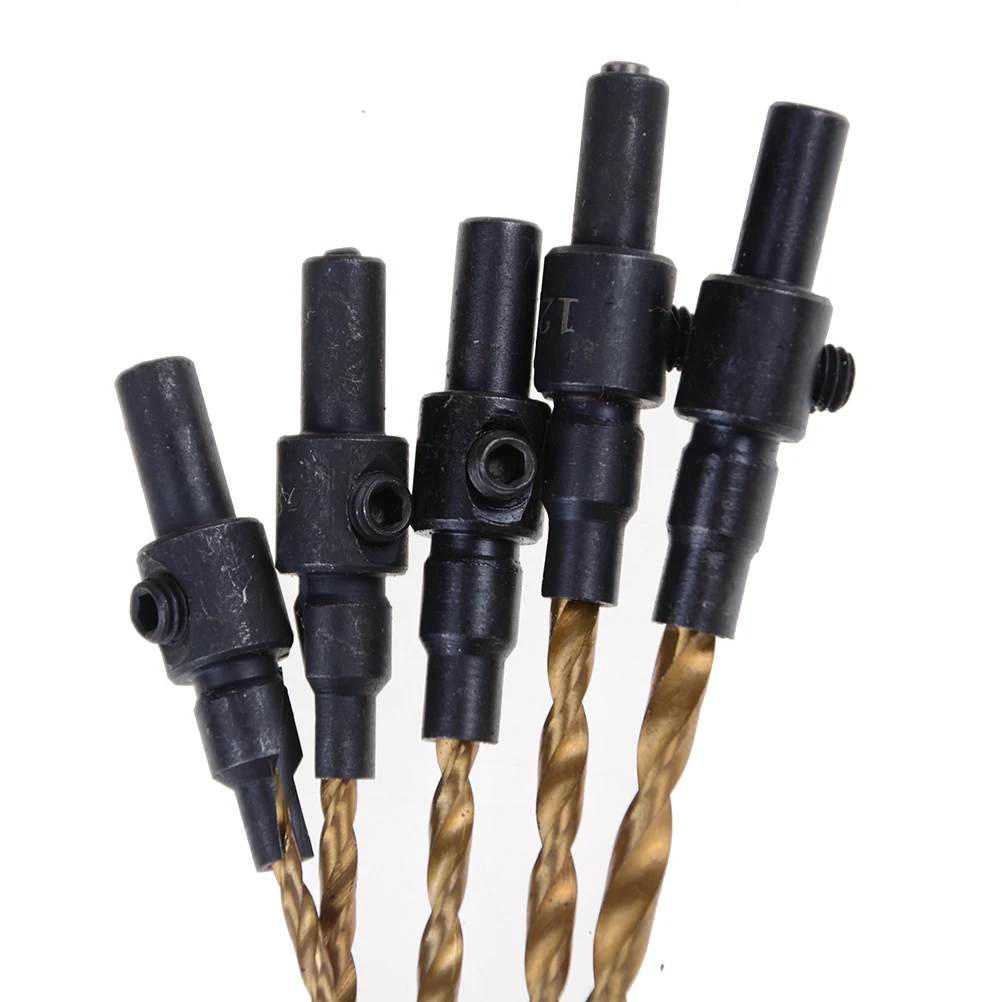 New   5Pcs Countersink Drill Woodworking Bit Set Drilling Pilot Holes For Screw Sizes #6 #8 #10 #12 And #14