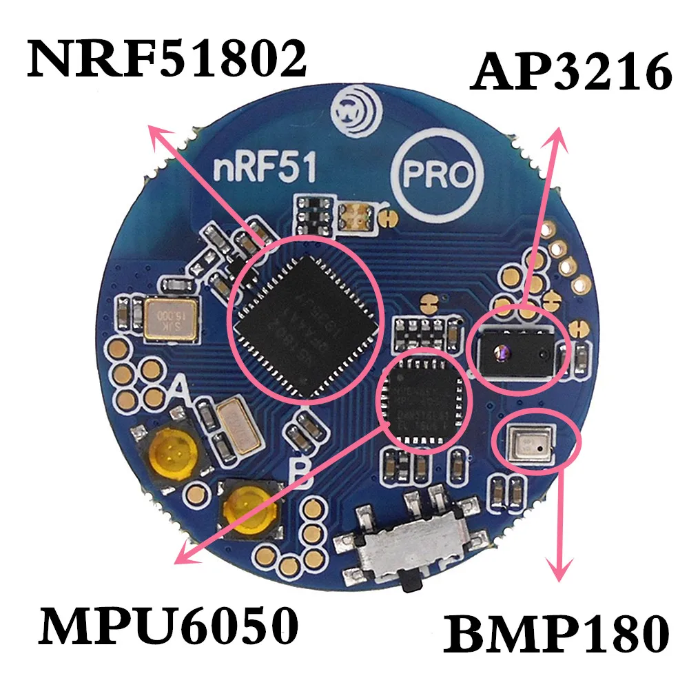 

Модуль датчика температуры NRF51802 AP3216 MPU6050 BMP180 Bluetooth 4,0 датчик давления воздуха акселерометр гироскоп