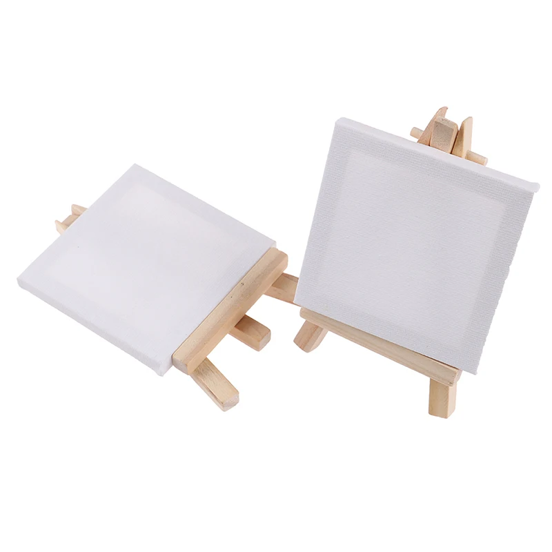 2 Sets Mini Canvas Panel Wooden Easel Sketch Pad Settings For Painting  Crafts Drawing Decoration Gift Art Supplies