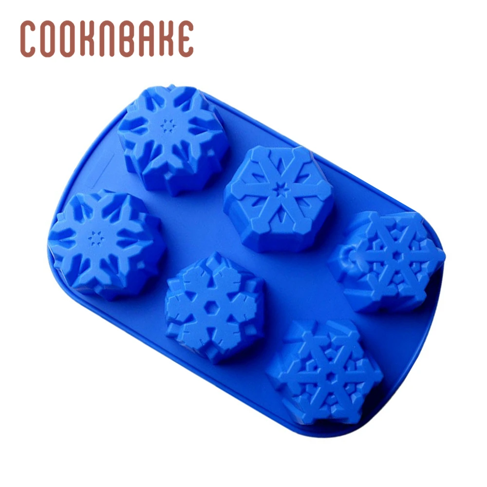 COOKNBAKE DIY 6 отверстий 3D Снежинка Форма для выпечки китайских пирожных мыльная форма для поделок выпечки кондитерский инструмент CDSM-674