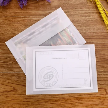 

10Pcs/Lot Transparent Sulfuric Acid Paper Envelope B6 Cute Postcard Letter Envelope for School Office Stationary Supply Envelope