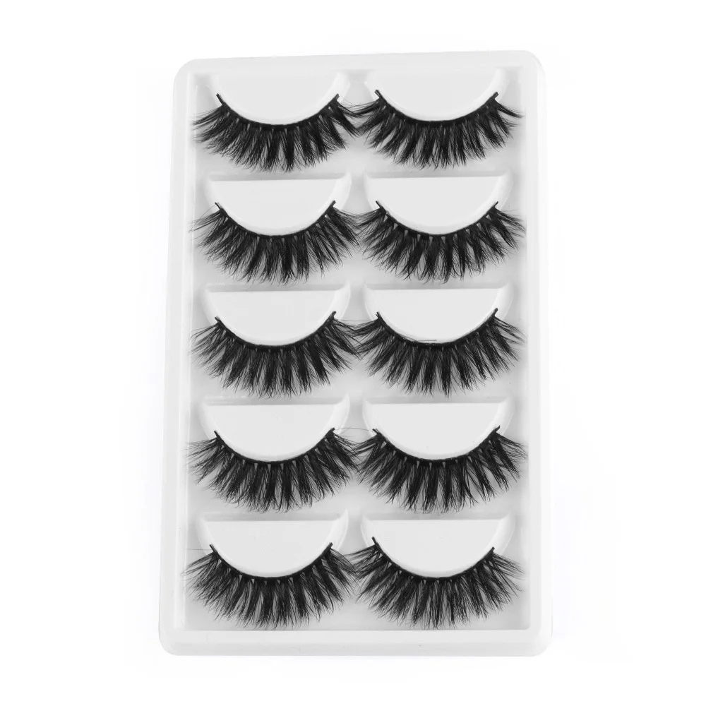 

5 Pairs Eye Lash Cruelty-free Extension 3D Mink Hair Soft Natural Long Handmade Makeup False Eyelashes Fluffy Wispy Thick Lashes