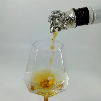

4 Colors Gold Tone Creative Lion Head Wine Mouth Art Pourer Stopper Preservation Plug Bar Household Wine Tools Silver Rose Pours