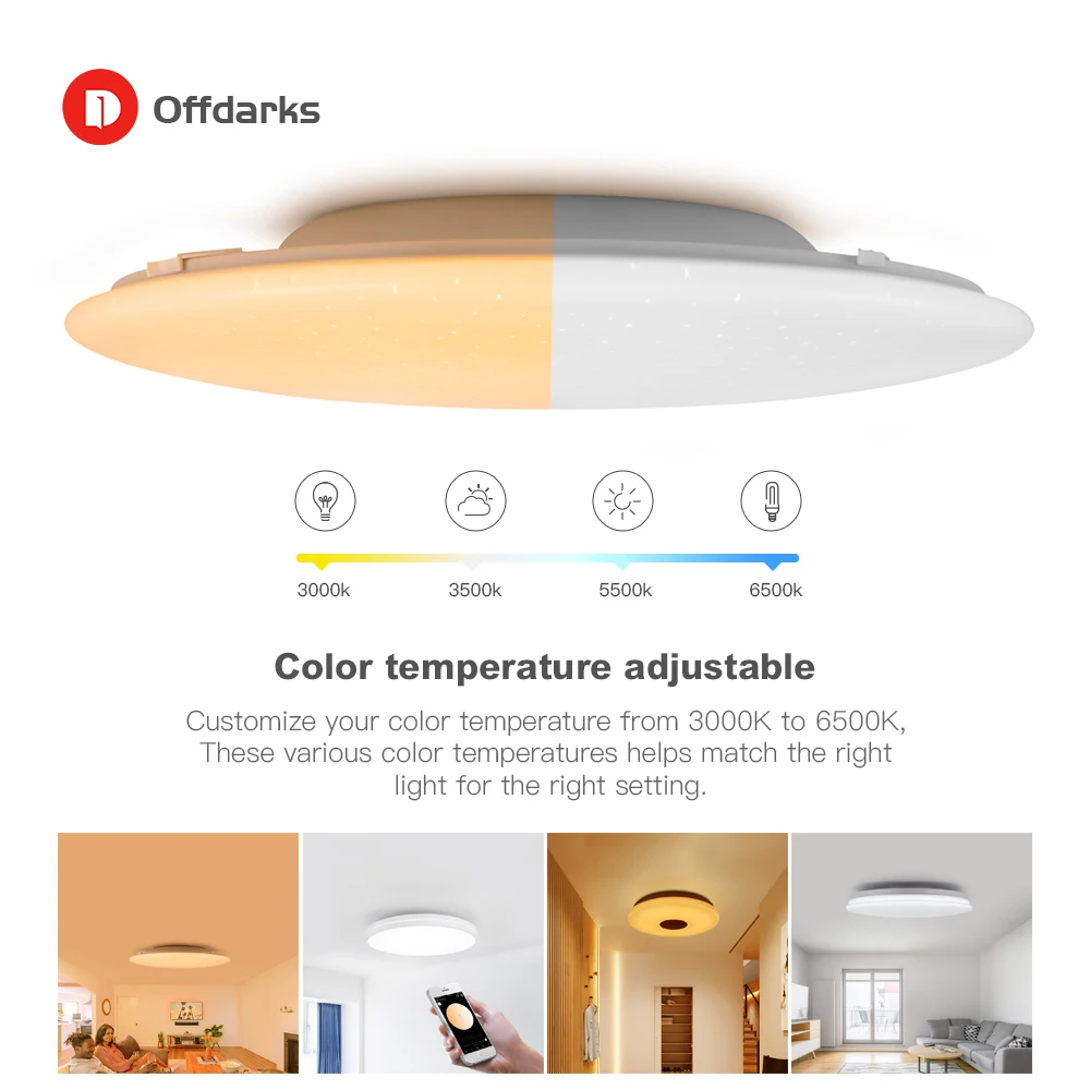  OFFDARKS Modern LED Smart Ceiling Light WiFi / APP Intelligent Control Ceiling lamp RGB Dimming 36W - 4000385532059