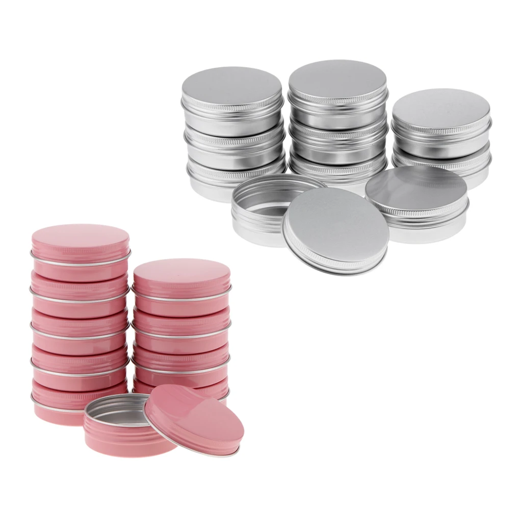 20Pcs Travel Cosmetic Screw Cap Pot Jars Tins DIY Craft Container Case 60ml