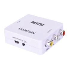 HDMI к RCA AV/CVSB L/R видео 1080P мини HDMI2AV Поддержка NTSC PAL HDMI К AV скейлер адаптер HD видео композитный конвертер коробка - Цвет: Белый